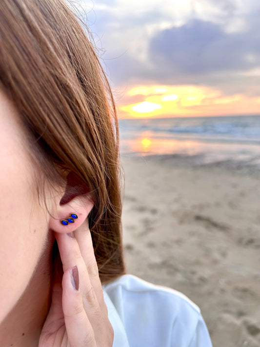 Boucles d'oreilles Gouttes bleues